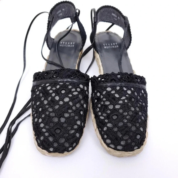 Stuart Weitzman Espadrilles Patterned Eyelet 7M - Picture 2 of 11